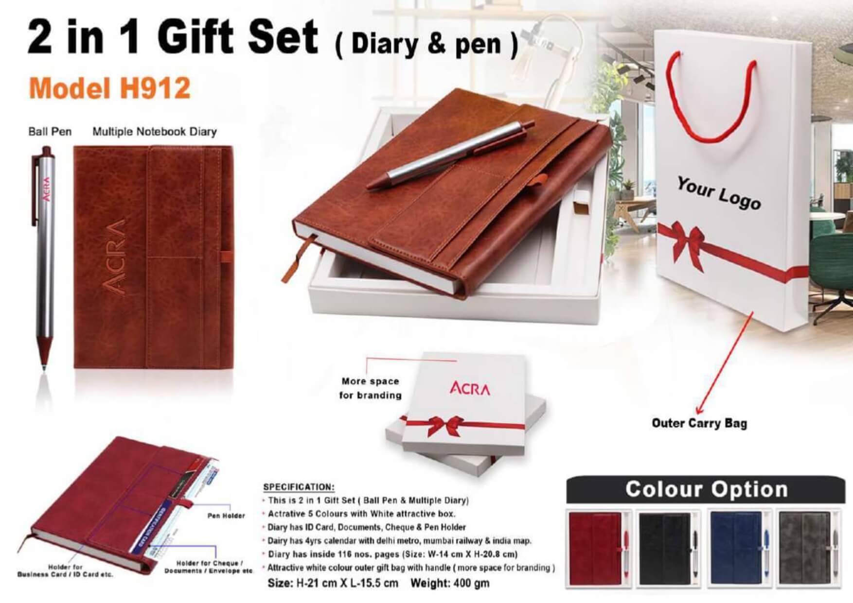 2 in 1 Gift Set Diary and Pen 912