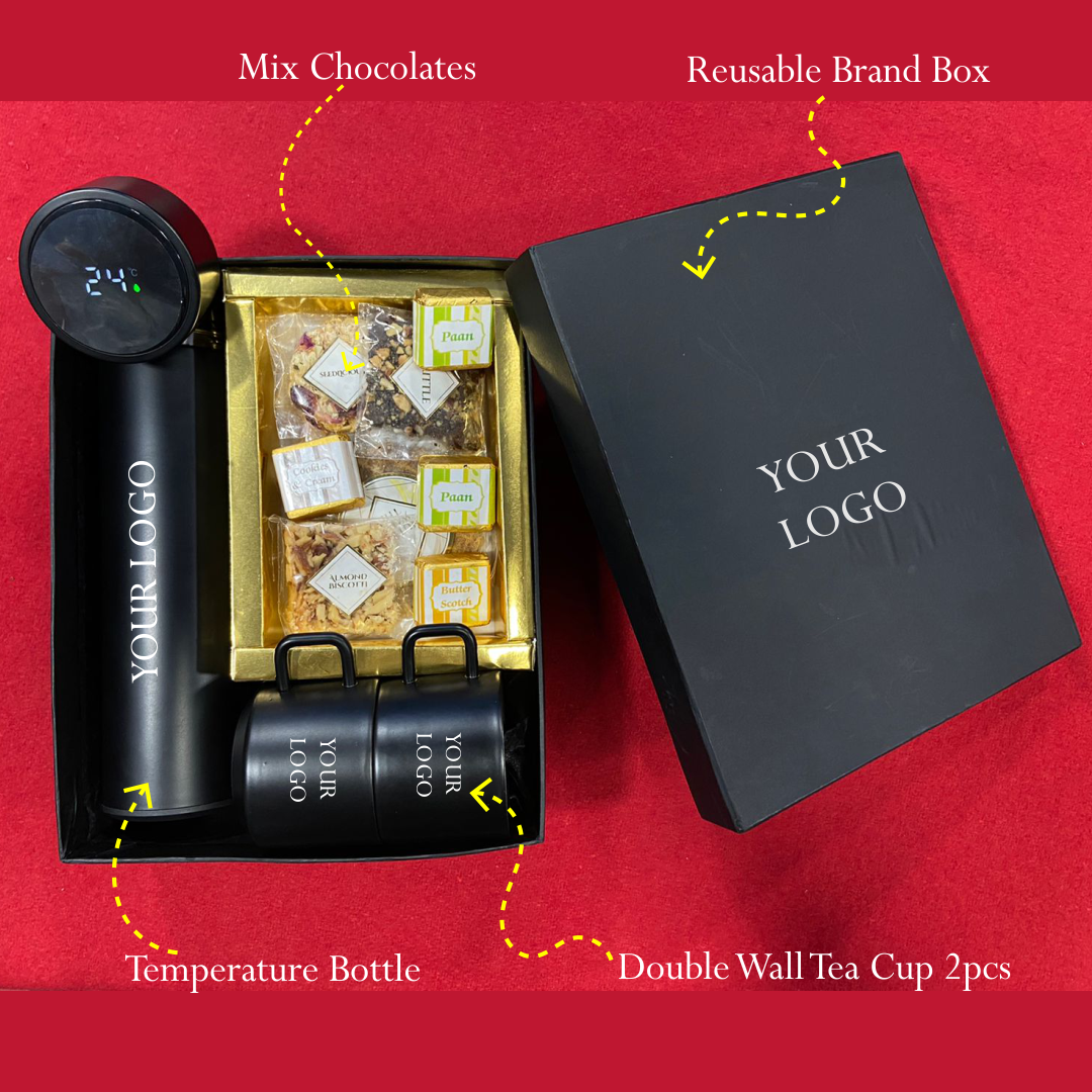 Temperature Flask with Tea Cup 2pcs and Mix Chocolates