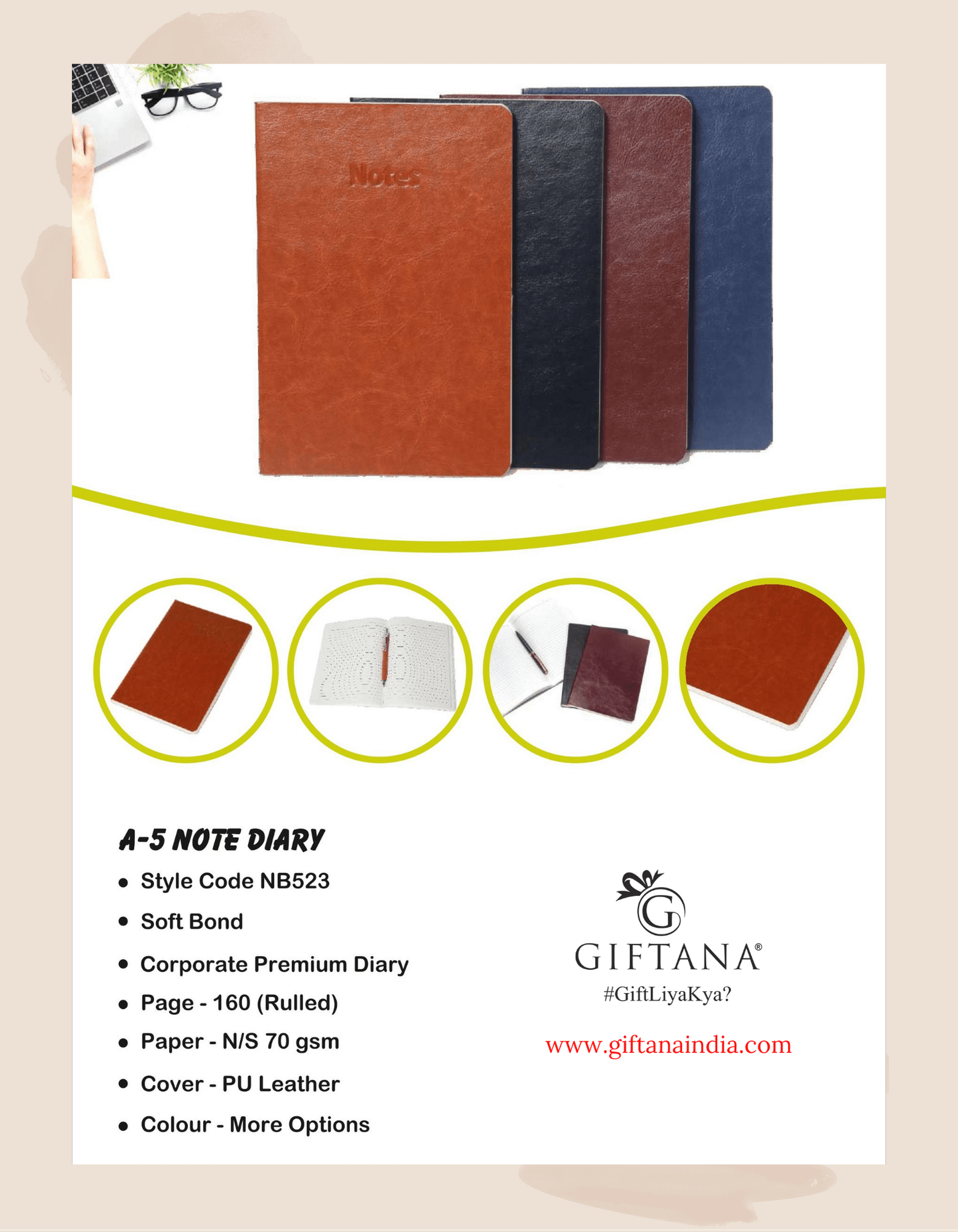 Notebook Diary PU Leather