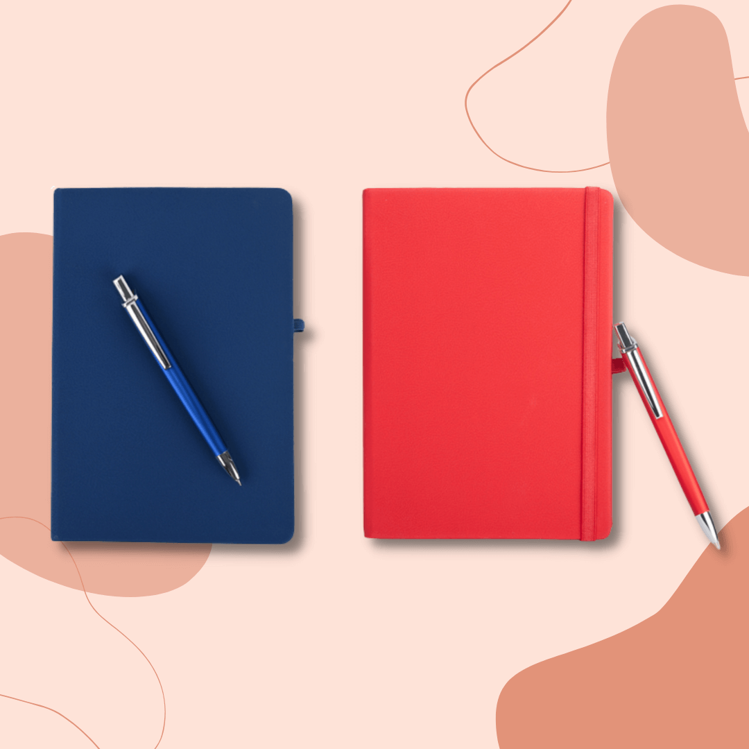 Corporate Diary with Pen Black Blue Red