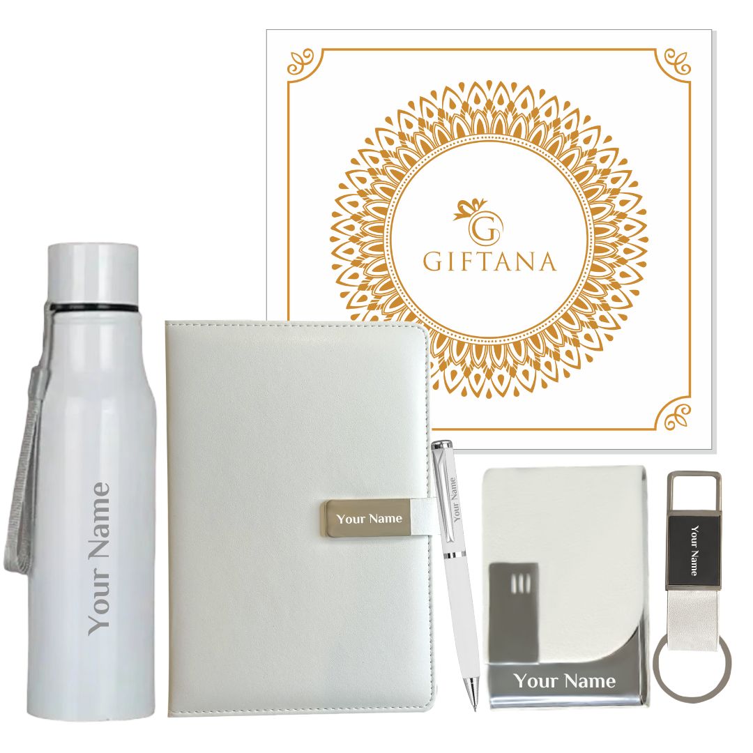 Customized Diary, Water Bottle, Keychain, Pen with Card holder