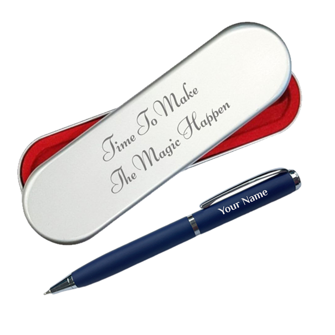 Engraved Metal Pen For Gifting - Blue