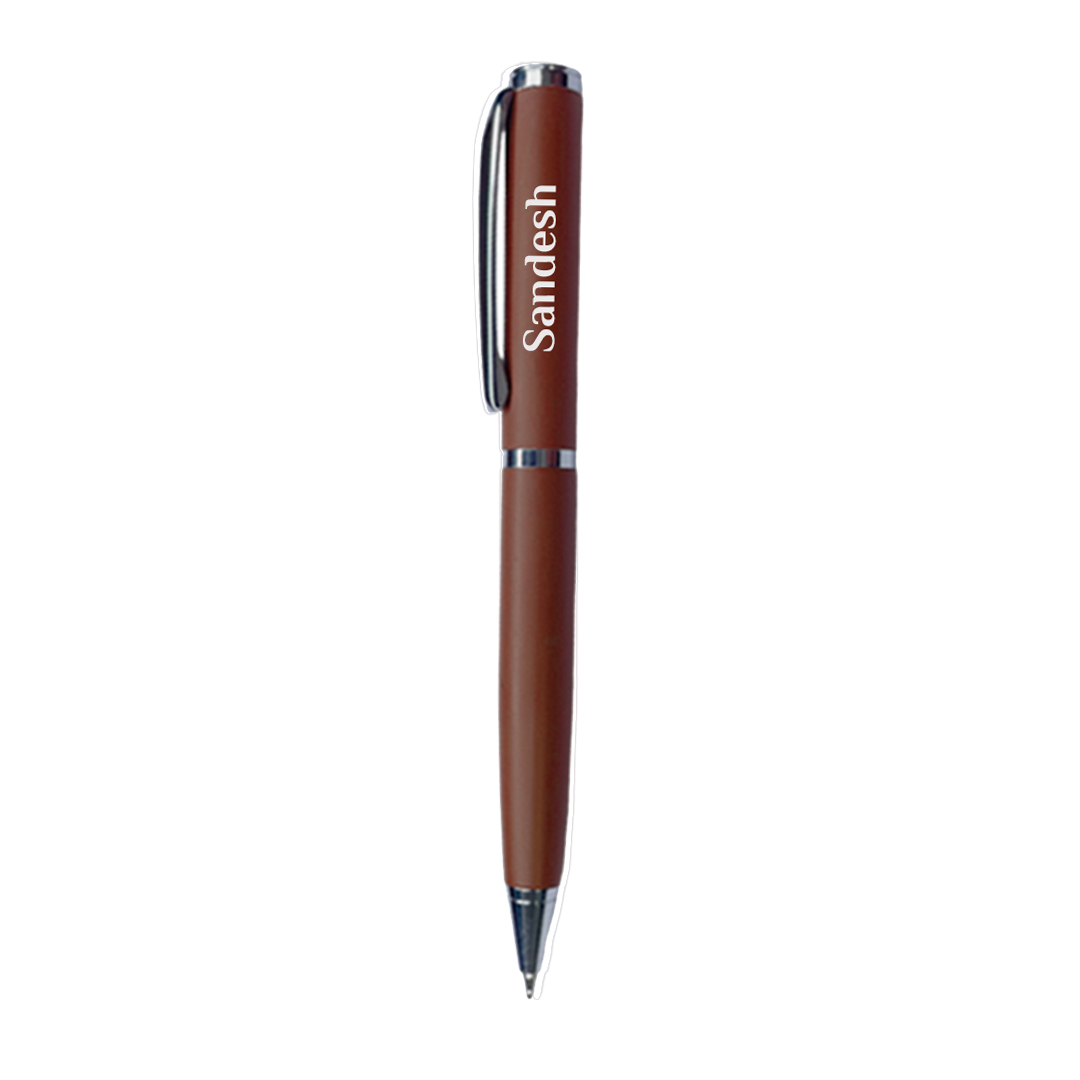 Customized Name Metal Pen For Colleagues - Brown