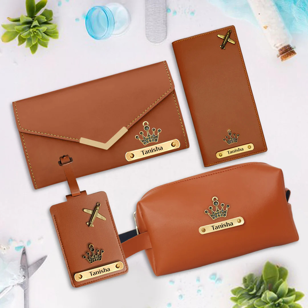 Customized Corporate Gift Set : Ladies Purse, Travel Pouch, Passport Tag & Passport Cover