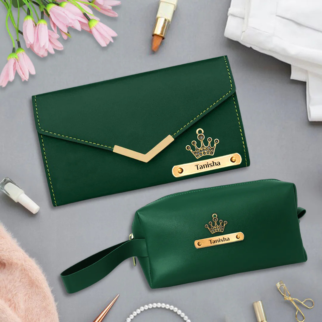 Customized Corporate Gift for Her – Elegant Wallet & Pouch