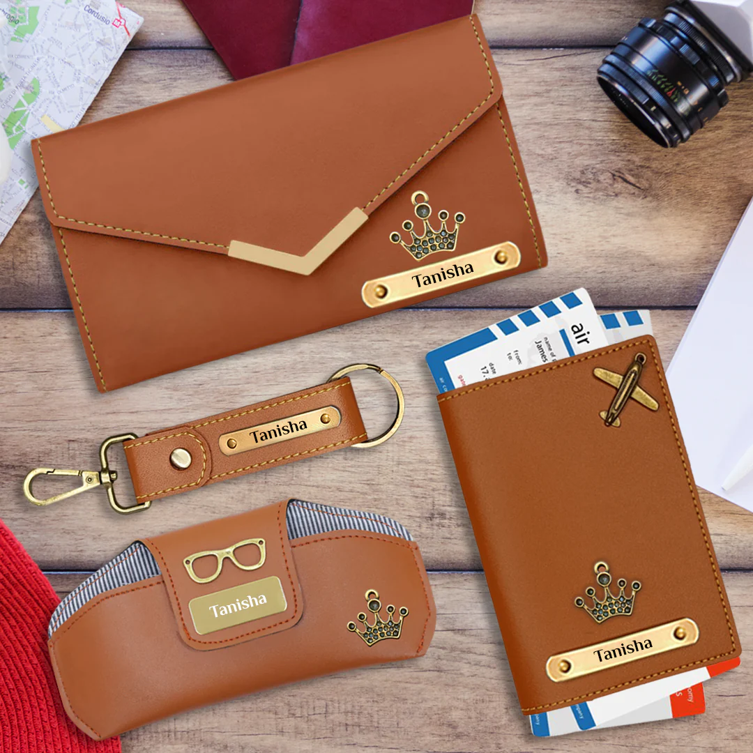 Corporate Customized Gift for Her – Cover, Sunglass Case, Wallet & Keychain
