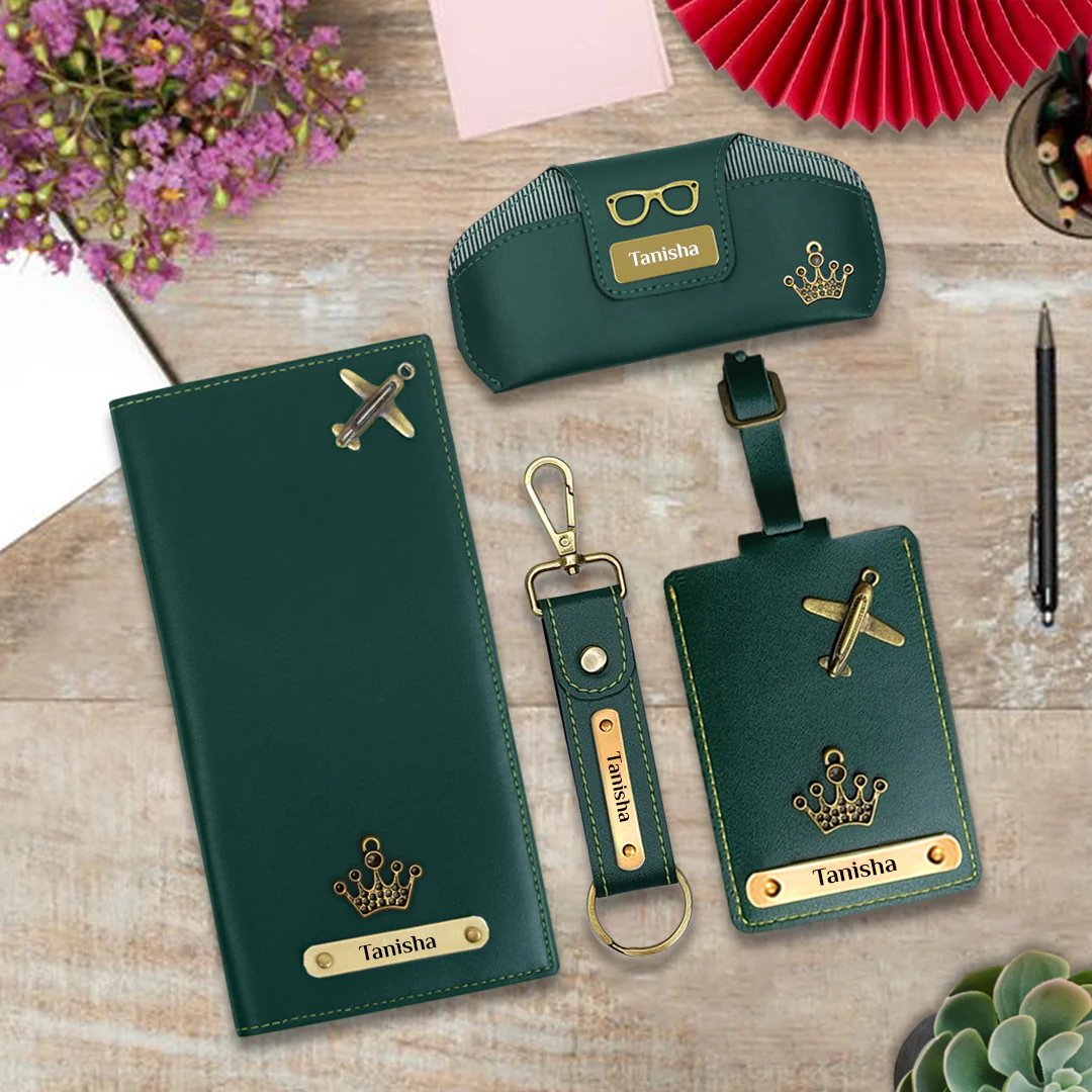 Customized Travel Gift Set – Passport Cover, Keychain & More