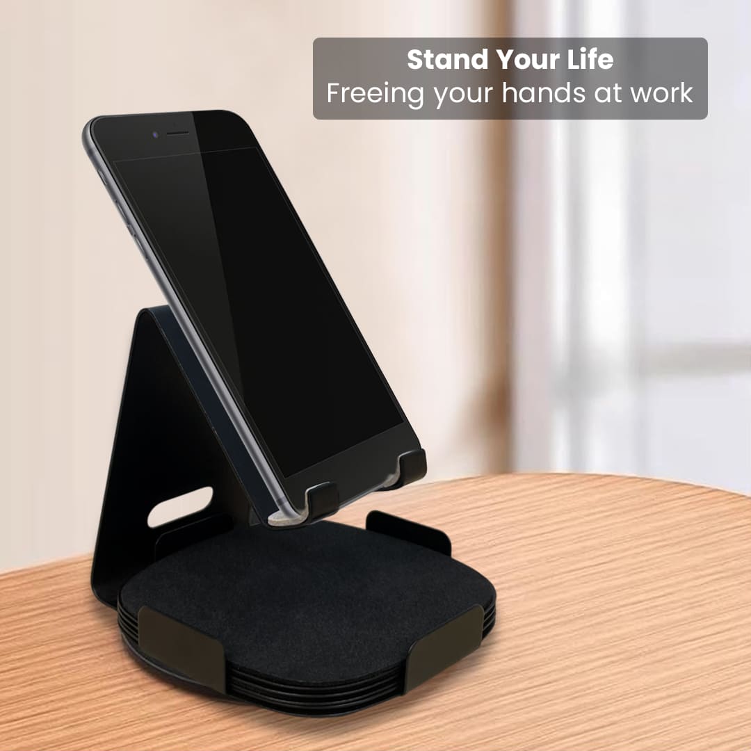 Personalized Mobile Stand & Coasters Set – Stylish Desk Gift