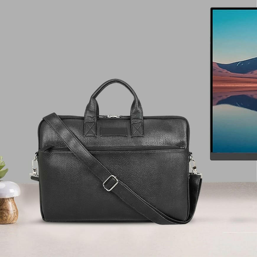 Corporate Gift – Personalized PU Leather Laptop Bag for Work & Travel