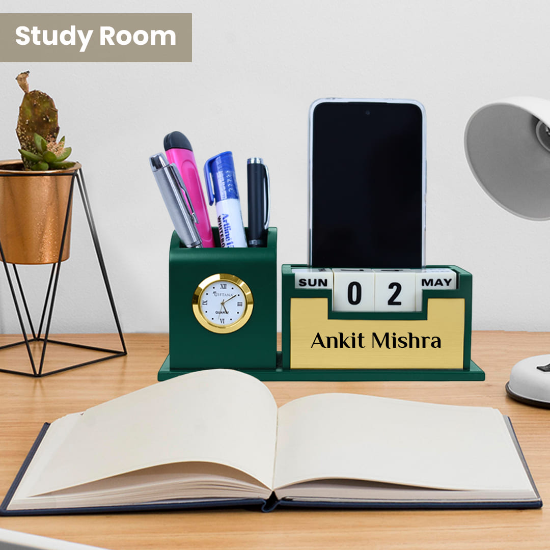 Gold Finish Desk Organizer – Elegant & Functional