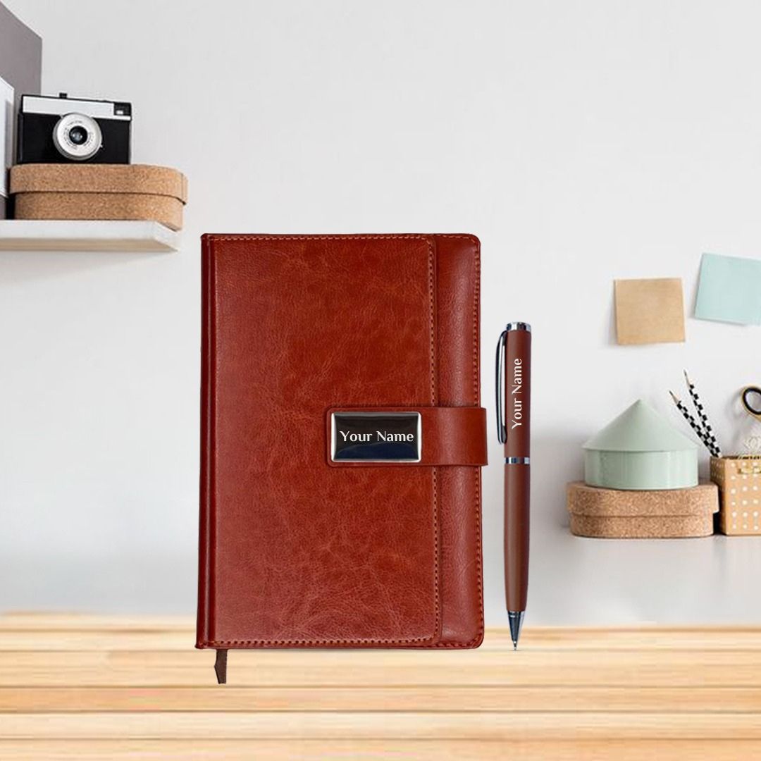 Premium Corporate Gift – Elegant 2-in-1 Personalized Diary & Pen Set