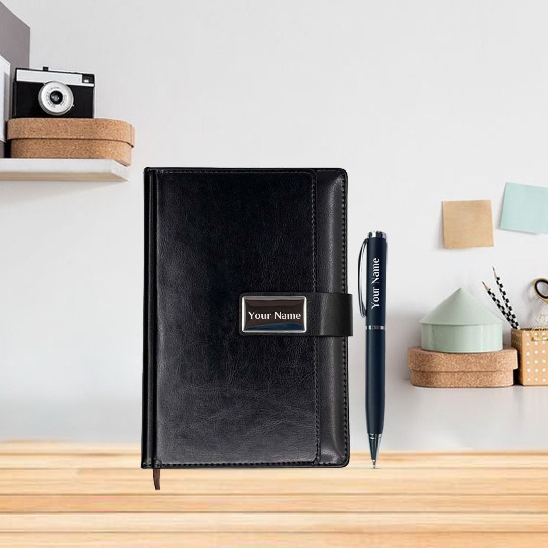 Premium Corporate Gift – Elegant 2-in-1 Personalized Diary & Pen Set