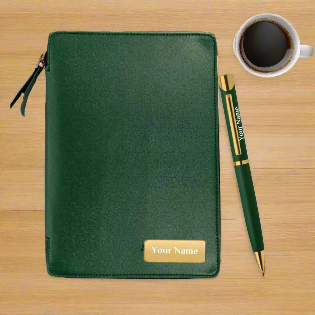 Premium Corporate Gift – Personalized Zipper Diary & Pen Set