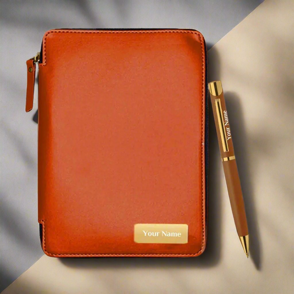 Premium Corporate Gift – Personalized Zipper Diary & Pen Set