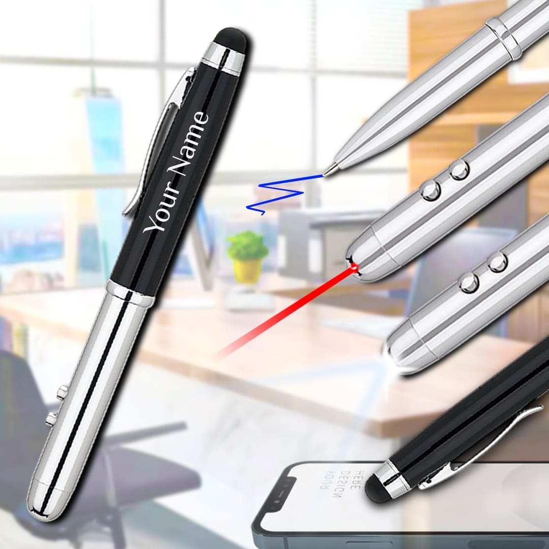 Premium Corporate Gift – 4-in-1 Personalized Laser Pointer Pen