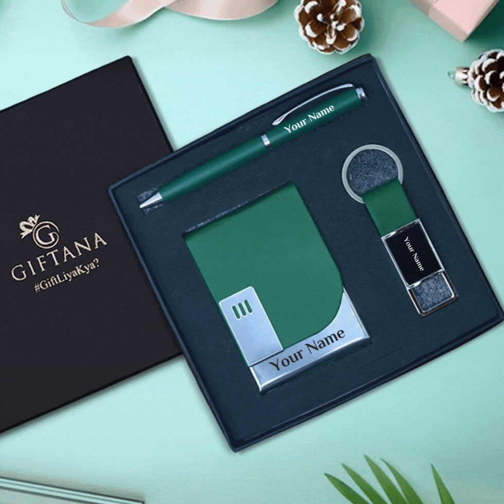 3 in 1 Gift Set - Ball Pen, Keychain and Card Holder