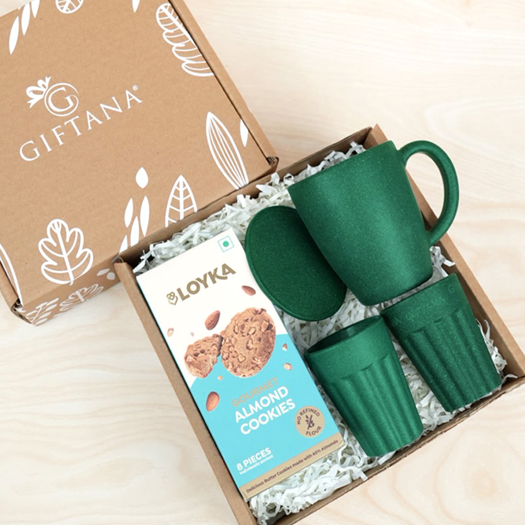 Eco-Friendly Gift Set : Loyka Cookies, Mug, Coaster & Tea Cup