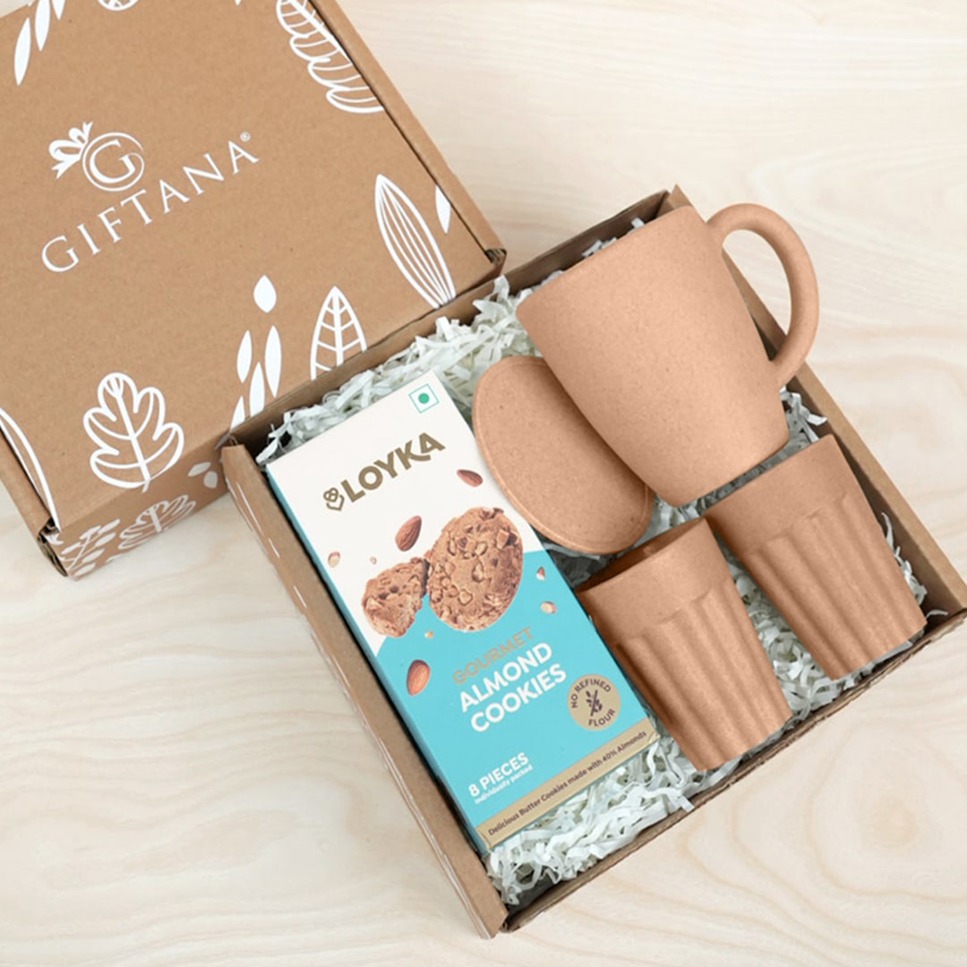 Eco-Friendly Gift Set : Loyka Cookies, Mug, Coaster & Tea Cup
