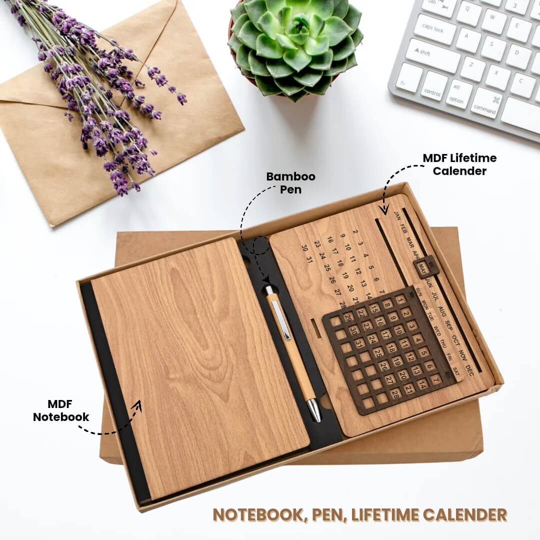 Eco Friendly Gifts : 3-in-1 Diary, Pen & Calendar Set