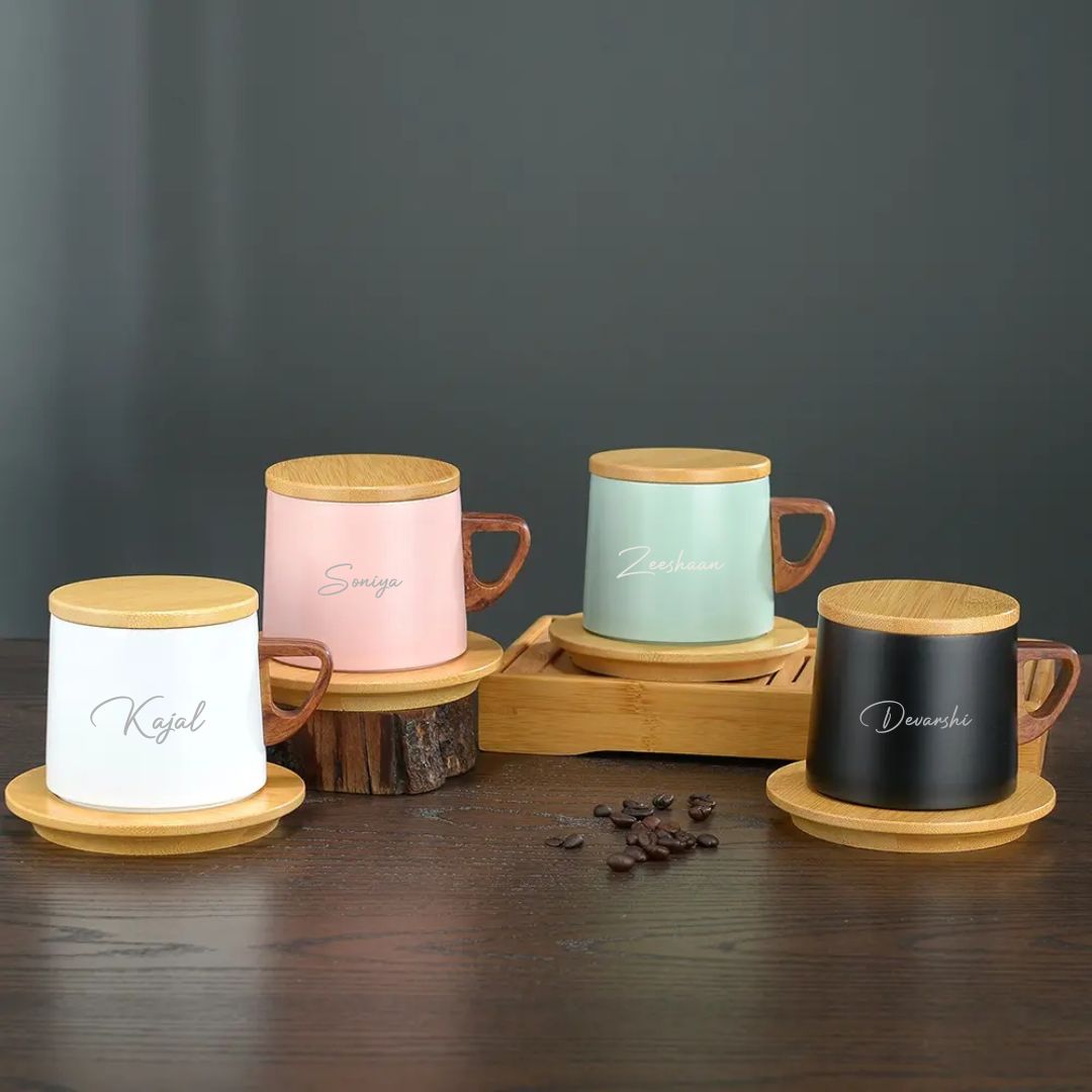Corporate Gift Set-Vacuum Mug with Wooden Lid