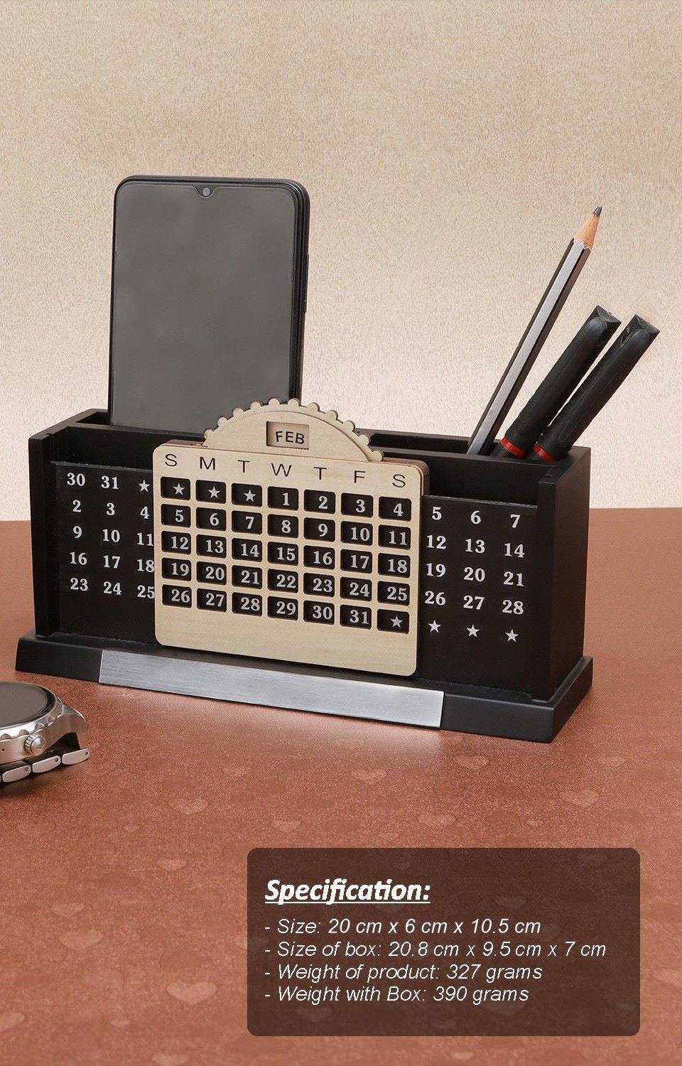 Corporate Personalized Wooden Mobile Stand And Organizer