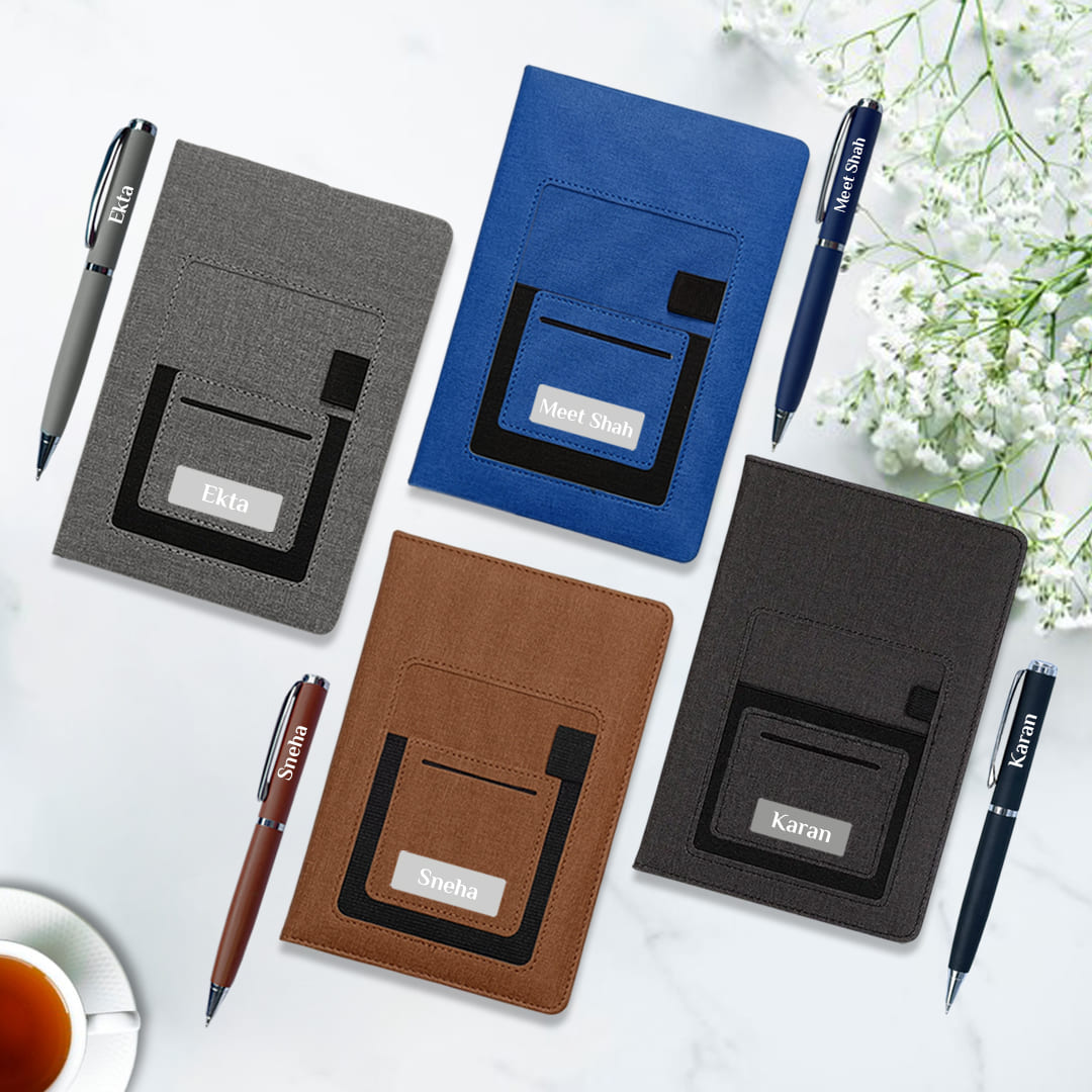 Customized 2 in 1 Pocket Diary and Pen with Name
