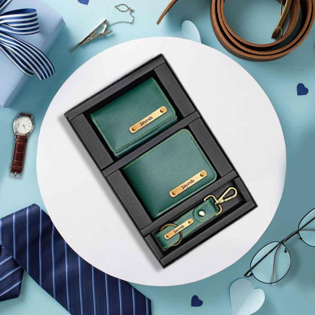 Vegan Leather Cardholder Wallet Keychain Corporate Gift Set
