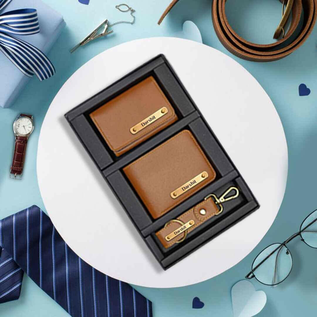 Vegan Leather Cardholder Wallet Keychain Corporate Gift Set