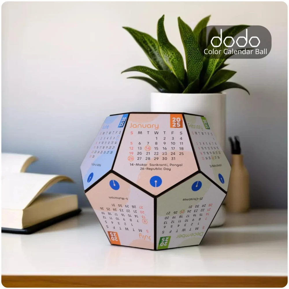 Rotating Dodo Color Calendar Pen Stand