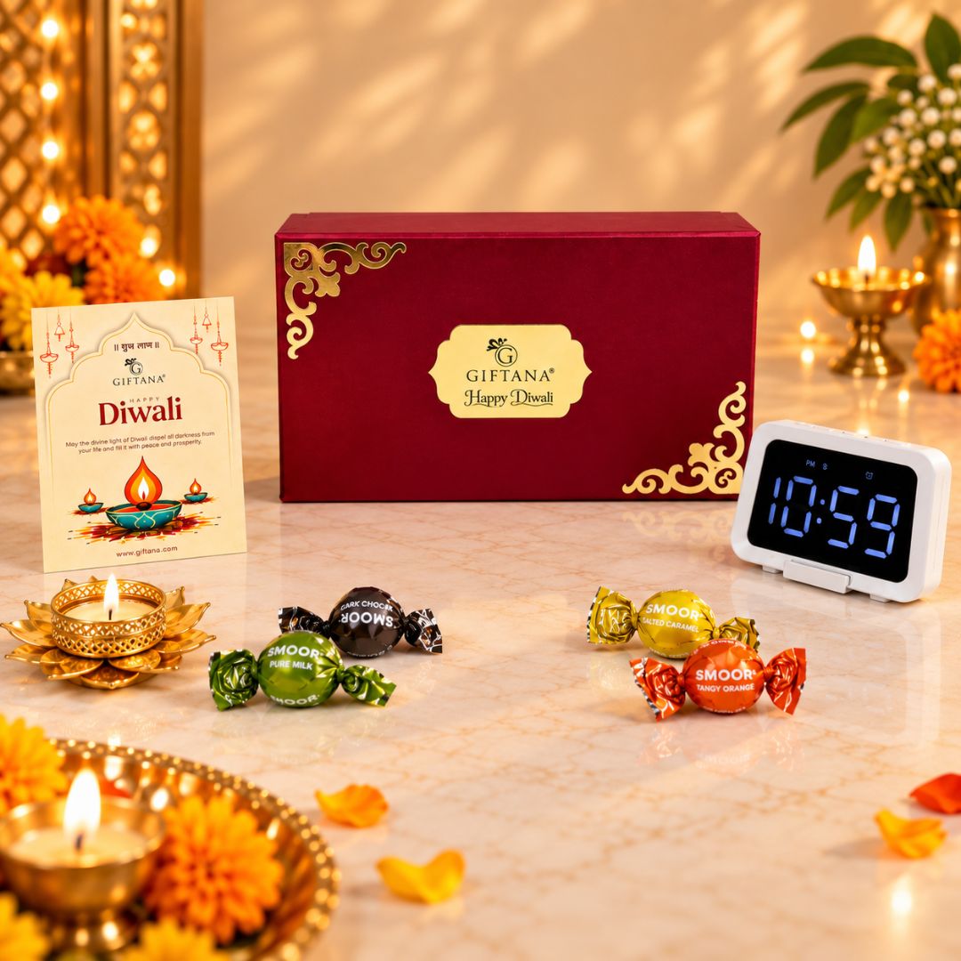 Smart Diwali Gifts Hamper - Bluetooth Alarm Clock & Chocolates