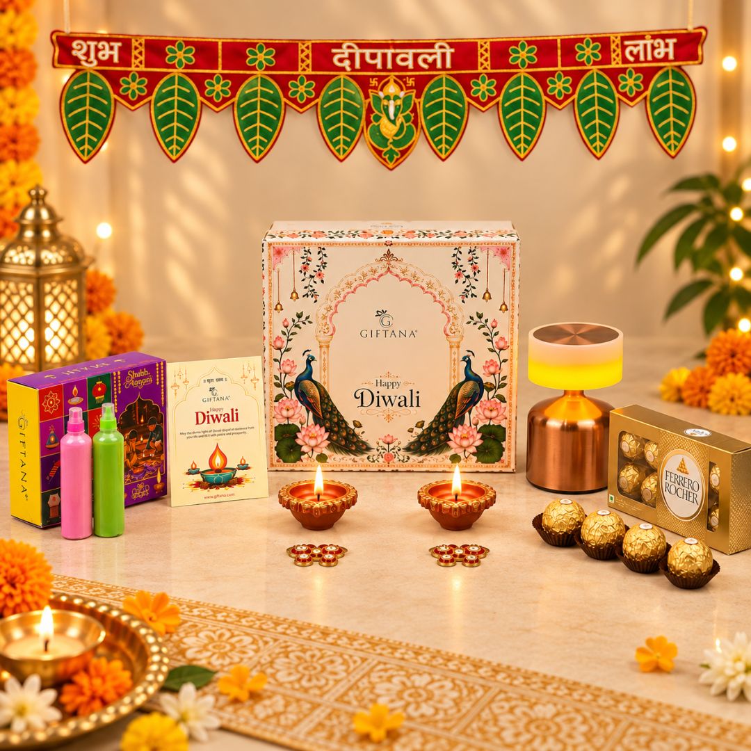 Unique Electronics Diwali Gifts - Lamp & Dry Fruits